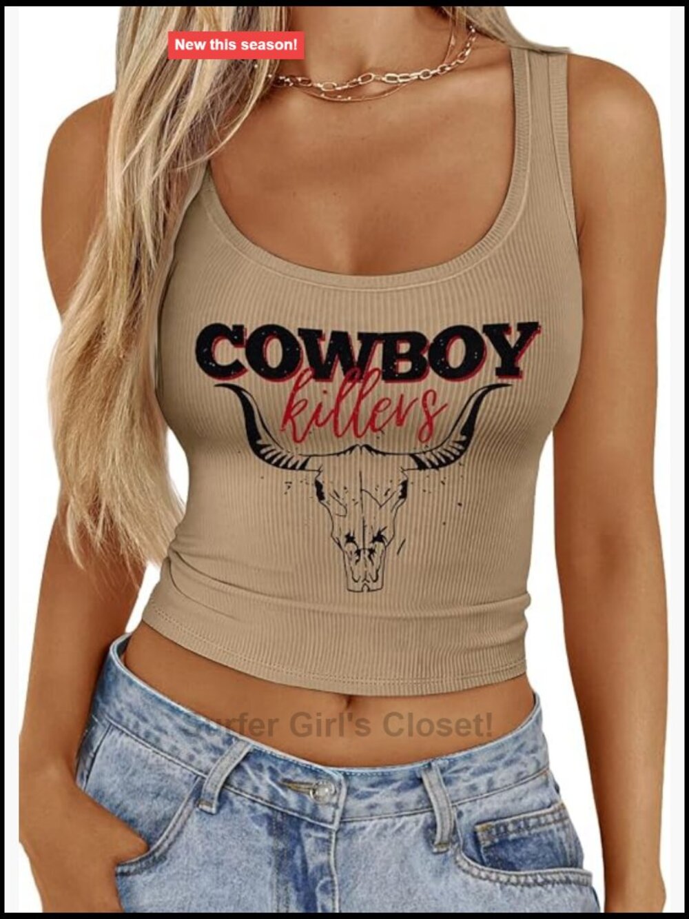 Western Cowgirl Crop Tank Top Sleeveless Graphic Cami Shirt Country Music